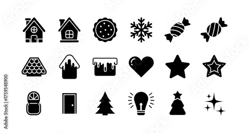 Holiday icons collection: festive silhouettes for every occasion
