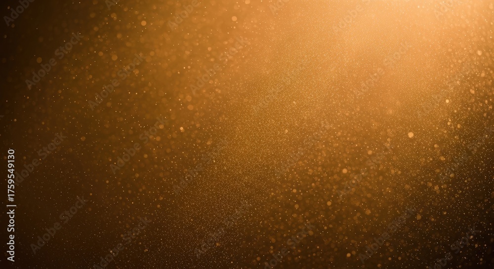 Obraz premium Golden dust particles illuminated by a warm light source, creating a magical and ethereal atmosphere.
