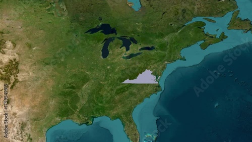 Virginia United States Map Animation vector animation outline map motion graphic usa state map design