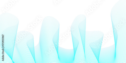 Abstract blue wave design illustration of a summer fashion icon or symbol