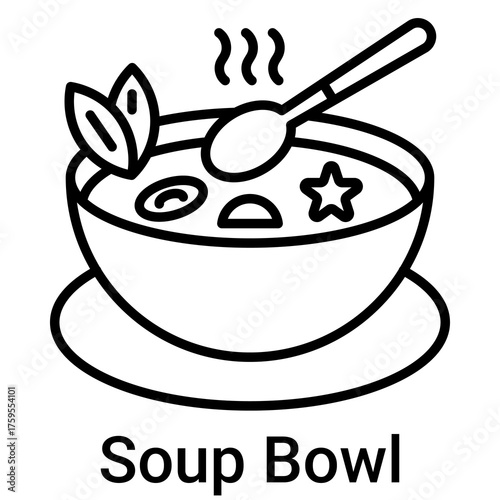 Soup Bowl Icon Vector Illustration