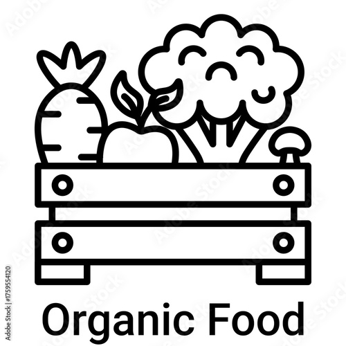Organic Food Icon Vector Illustration