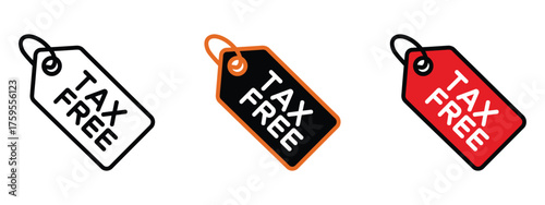 Tax Free tag icon vector. retail promotions and global travel savings symbol. vector illustration.