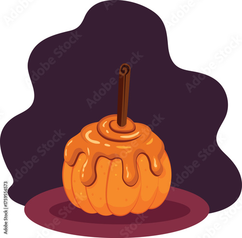 Pumpkin bun with caramel glaze