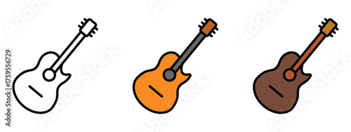 Guitar icon vector. music projects, lessons symbol. vector illustration.