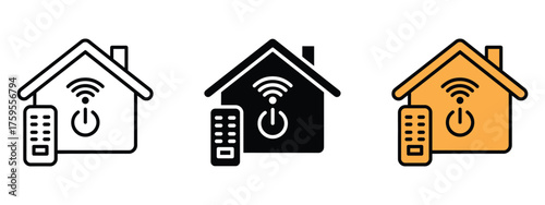 Home control icon vector. connected living and automated convenience symbol. vector illustration.