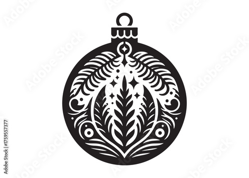 christmas ornament logo silhouette vector, ornament decoration silhouette vector illustration, christmas bauble vector silhouette, christmas ball decorative logo silhouettes vector 