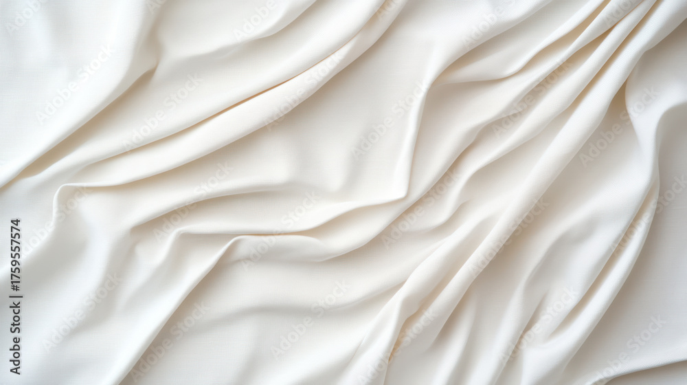 Obraz premium Soft white fabric folds create gentle light gradients, evoking serene atmosphere
