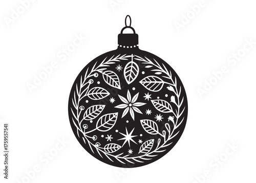 christmas ornament logo silhouette vector, ornament decoration silhouette vector illustration, christmas bauble vector silhouette, christmas ball decorative logo silhouettes vector 