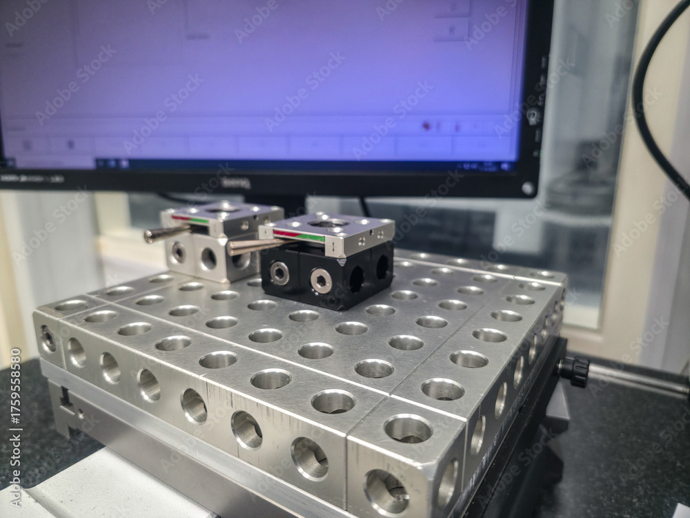 Obraz premium High-precision equipment demonstrated on a testing platform in a laboratory setting