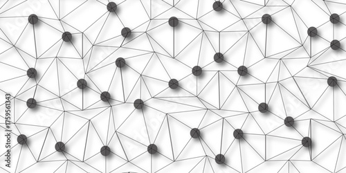 A beautiful Chaotic abstract line seamless pattern .Technology black illustration . Connected lines with dots .graphic background dots with connections for your design, illustration