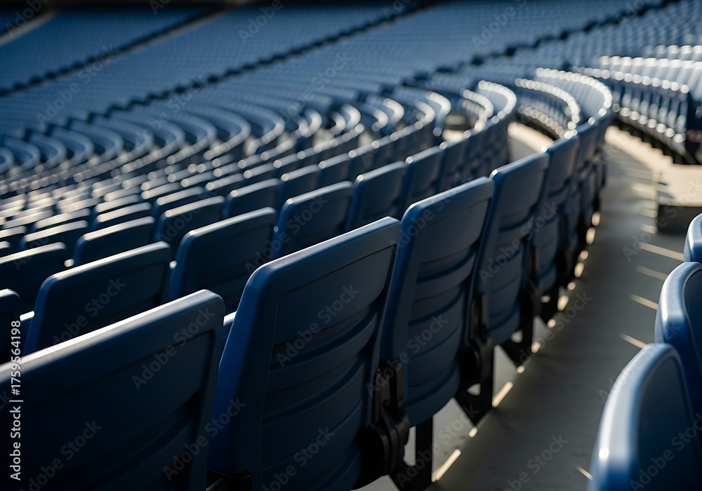 Fototapeta premium Empty Stadium Seats in Sunlight