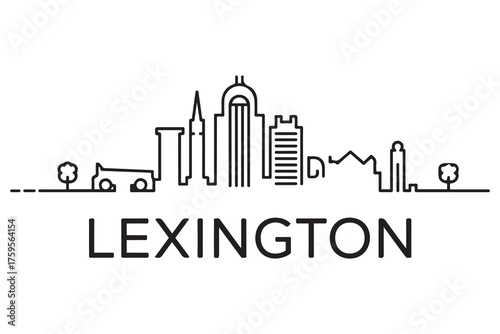 Lexington Line Art skyline silhouette. Black Lexington city design. with white background