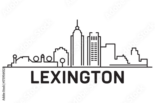 Lexington Line Art skyline silhouette. Black Lexington city design. with white background