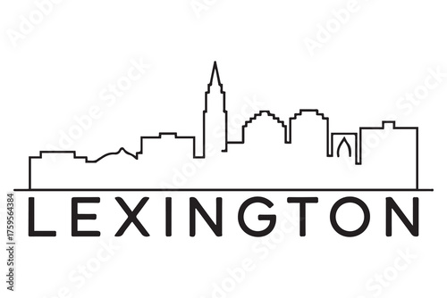 Lexington Line Art skyline silhouette. Black Lexington city design. with white background