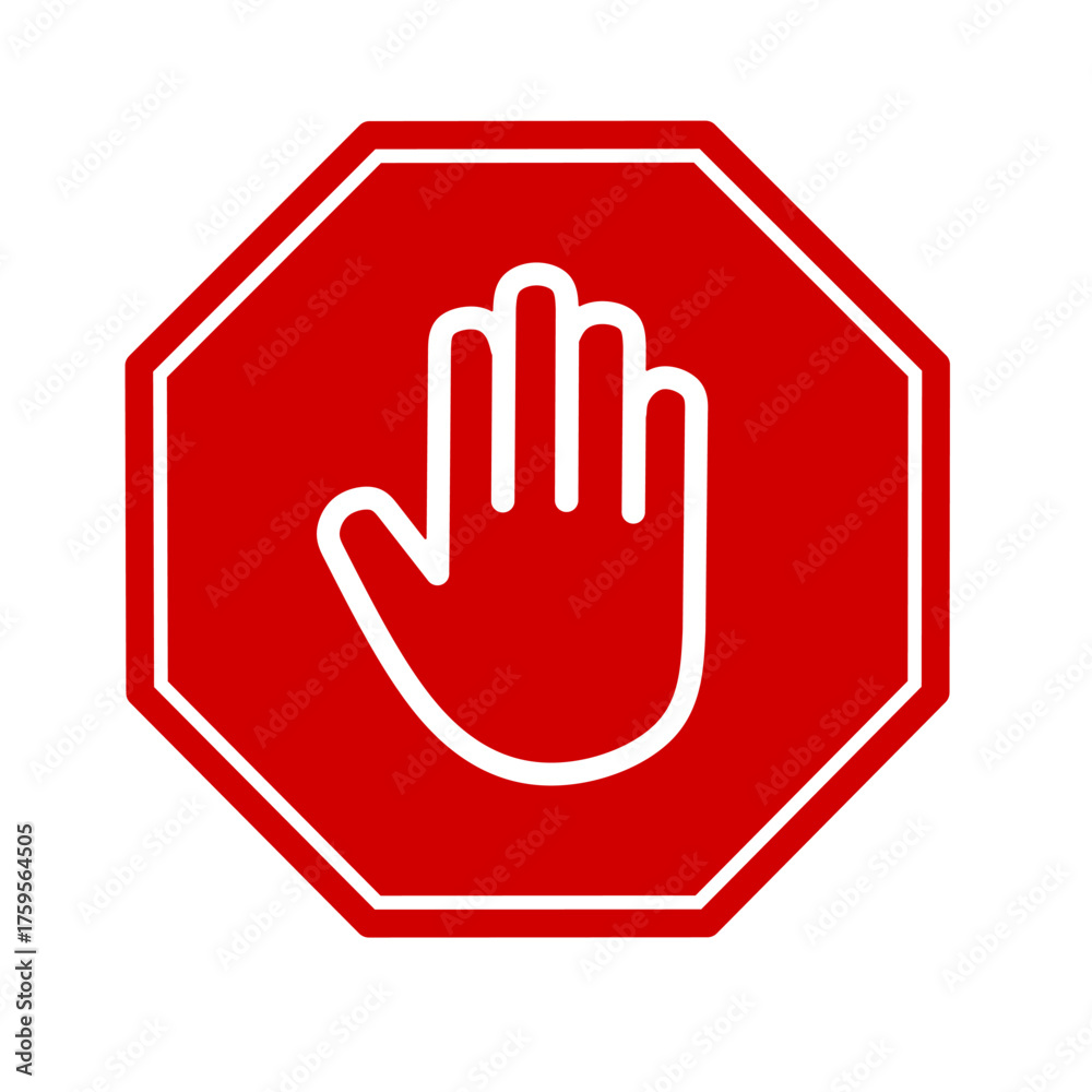 Obraz premium hand stop sign vector on white background. stop icon