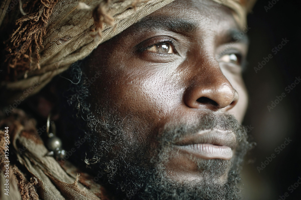 Obraz premium Portrait of a Haitian revolutionary during the slaves rebellion for freedom and equality