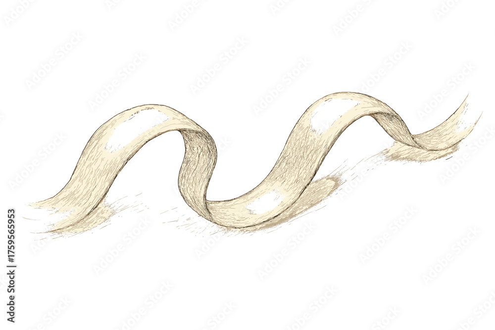 Obraz premium Lines depth ribbon freehand flowing gentle vector fluid around wavy soft illustration