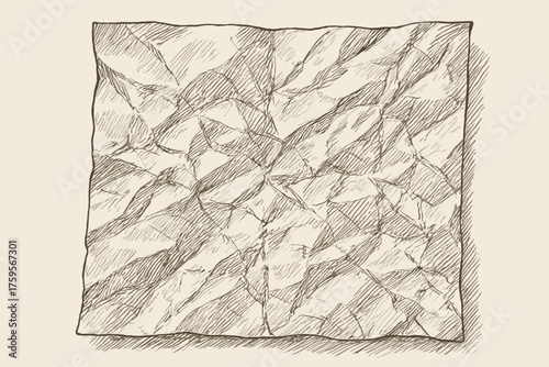 Creases spread sheet illustration vector crumpled shading art flat paper wrinkles