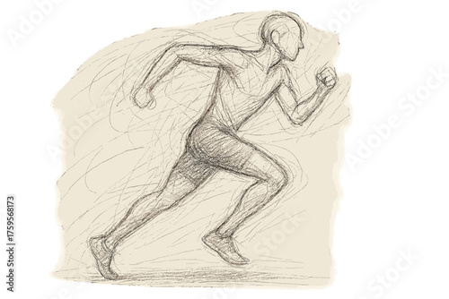 Pencil gesture vector running lines overlapping legs sketch shading illustration dynamic