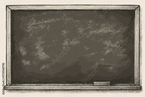 Frame simple faint smudges classroom shading chalkboard vector erased lines illustration