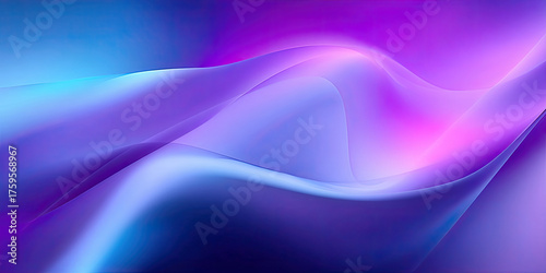 Wallpaper Mural Sleek purple and blue ribbons with glowing edges Torontodigital.ca