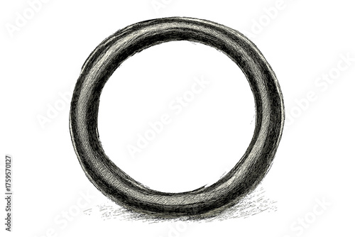 Circular visible drawn vector hand illustration marker thick gaps loop texture made