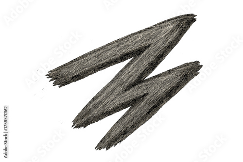 Rough vector drawn zigzag streaks shading stroke edges illustration quickly marker