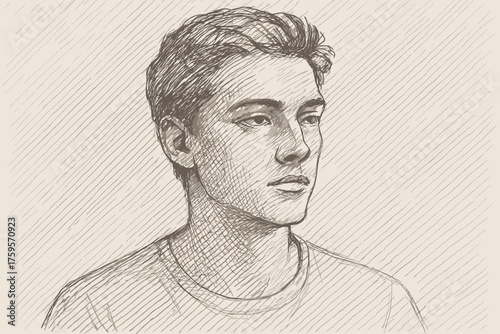 Built lines sketched spaced parallel vector pencil strokes illustration sketch evenly portrait