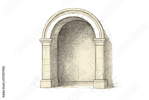 Lines depth arch parallel architectural outline sets illustration shaded hatch vector
