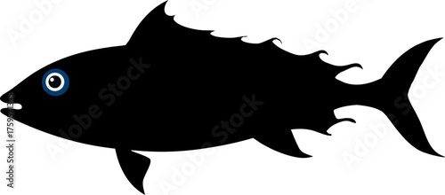 Essential Graphic Asset: Get this high-quality fish silhouette for your commercial projects. Easily resize without loss of quality (scalable). Start your design project today.