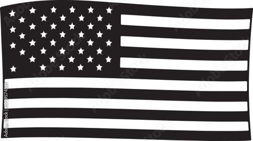 American flag graphic, United States of America symbol in monochrome design