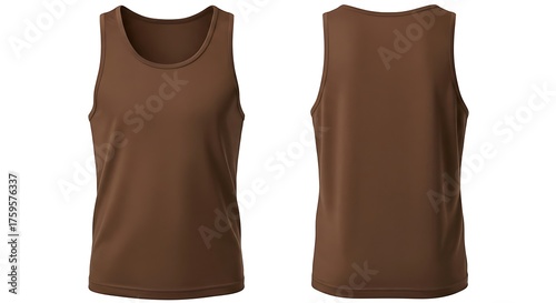 3D mockup of a coffee brown color of Men Tank Top