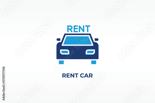 RENT CAR vector, icon or logo sign isolated symbol illustration