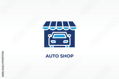 AUTO SHOP vector, icon or logo sign isolated symbol illustration