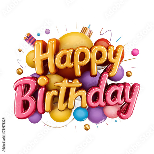 Happy Birthday Text PNG