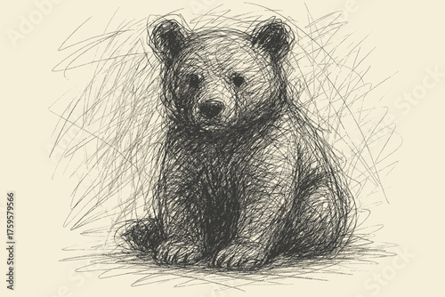 Vector animal sketch rough strokes illustration uncontrolled drawn adding figure shading