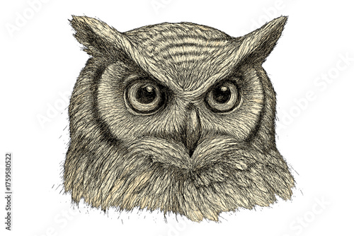 Around shading depth owl feathers vector eyes illustration large sketch detailed