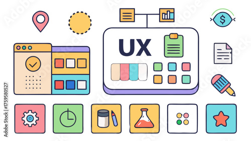 30 Icons Representing Frontend and Backend Technologies – Vector Illustration, Transparent Background