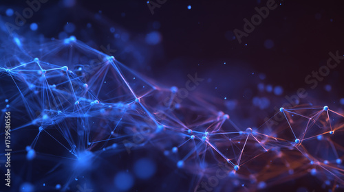 Purple Network IT Pattern Background Wallpaper