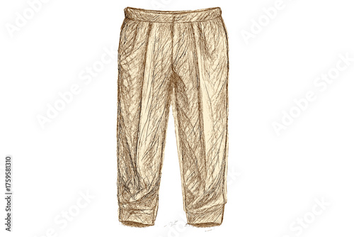 Textured vector emphasize trousers vertical shading texture illustration to folds fabric sketch