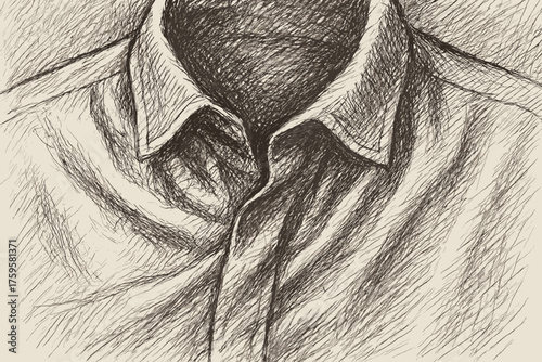 Depth collar vector neckline sketch fabric illustration detailed shading folds