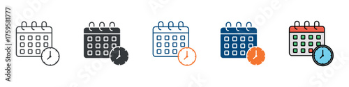 Schedule Icon Set Multiple Style Collection 
