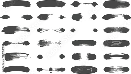 Collection of black brush stroke illustrations brush, strokes, black, illustrations, artistic, design, abstract, texture, graphic, elements, shapes, ink, various