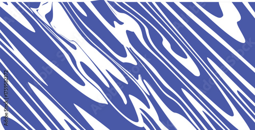 Blue wavy lines abstract background. Trendy psychedelic retro style backdrop. Waves, swirl and twirl pattern. Twisted distorted vector. Y2k aesthetic design concept