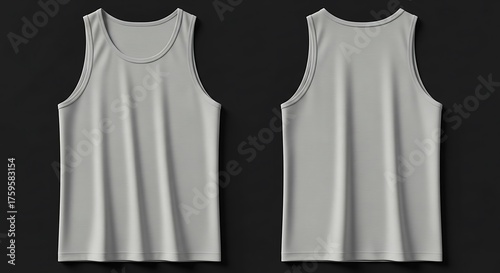 Flat Lay mockup of a pale gray color of Men Tank Top