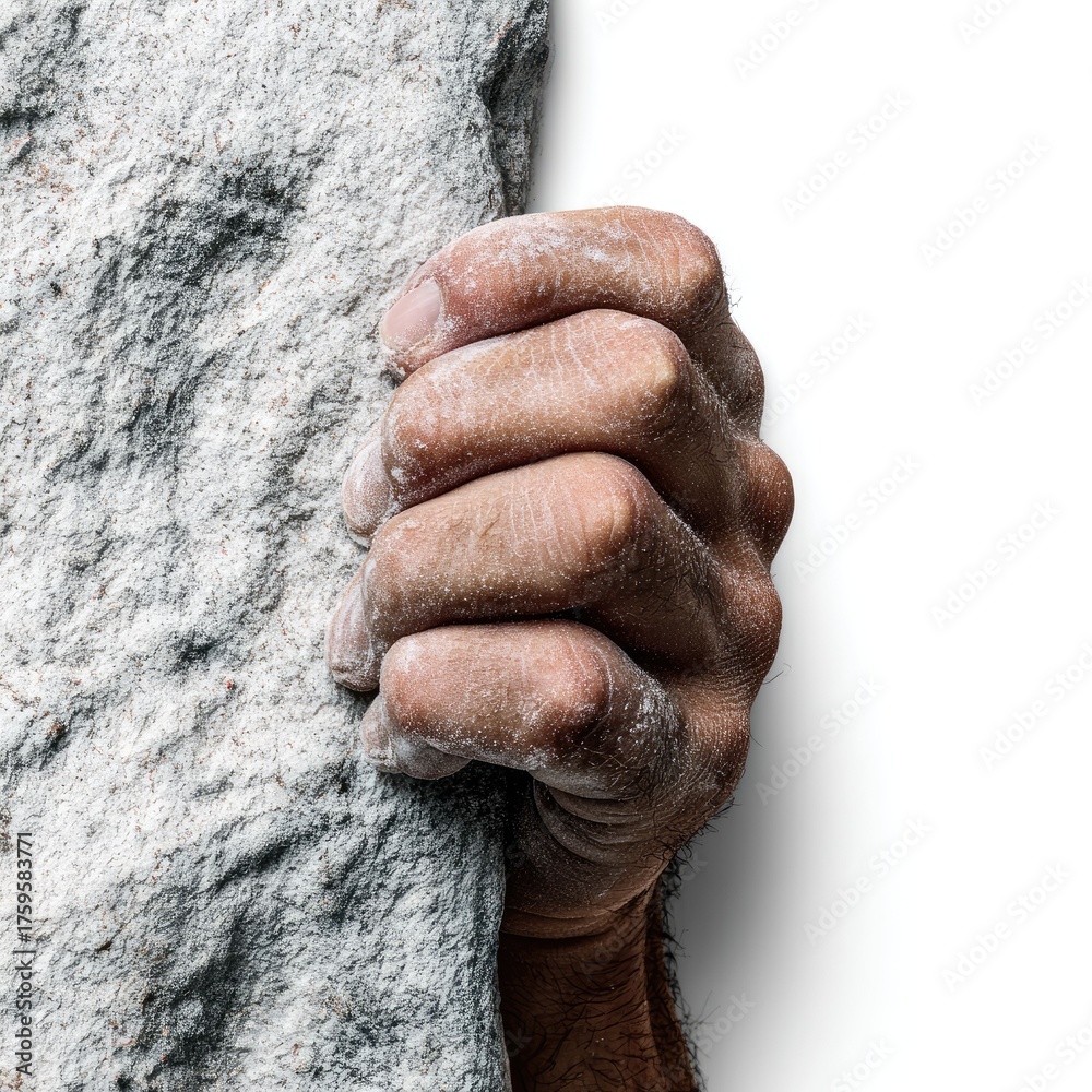 Fototapeta premium Conquer the Rock Rock Climbing Adventure Mountains Action Photography Outdoor Close-Up Strength and Perseverance
