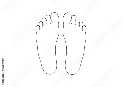 Vector art of outlined footprints in simple line art style