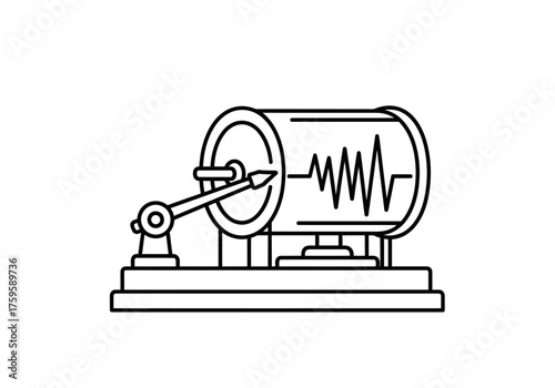 Seismograph Illustration for Earthquake Detection