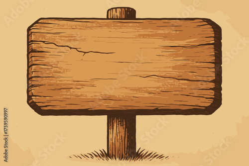 Nostalgic surface vector warm emphasized light signboard rustic illustration roadside wooden